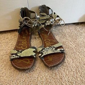 Sam Edelman Gwenna size 7 Green snakeskin